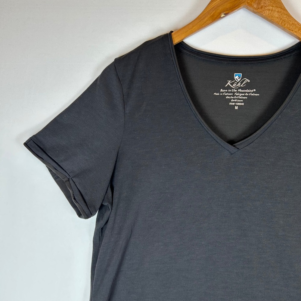 Kuhl Black V Neck T Shirt Top Womens Size M Lightweight Basic Tee - Picture 9 of 12